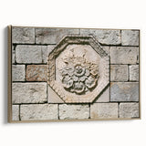Framed canvas displaying a vintage landscape painting in muted earth tones, ideal for bedroom wall art.