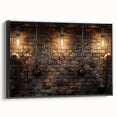 Black and white framed canvas of a serene landscape, ideal for bedroom wall decor.
