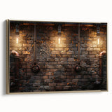 Framed canvas featuring a black and gold vintage landscape painting, suitable for bedroom wall art.