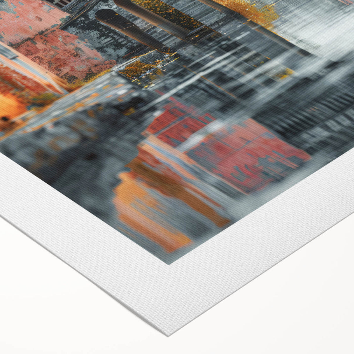 Art deco poster featuring geometric patterns and metallic gold accents on a rolled canvas, suitable for dining room walls.