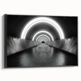 Framed canvas of a black and white vintage landscape painting, ideal for bedroom wall art.