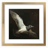 Elegant gold-framed artwork featuring a nature-inspired print, set against a white mat, ideal for home decor or gallery display. The frame has intricate detailing that enhances its luxurious appearance.