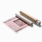 Extra large rolled canvas featuring a floral art design in muted pastel shades, ideal for classy bathroom wall art.