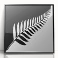 Framed acrylic print showcasing a vibrant, abstract black artwork with a glossy finish, perfect for modern home decor or office aesthetics. Ideal for art enthusiasts seeking stylish interior enhancements.