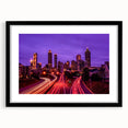 Abstract art print featuring a colorful, textured cityscape in vibrant hues on extra large canvas.