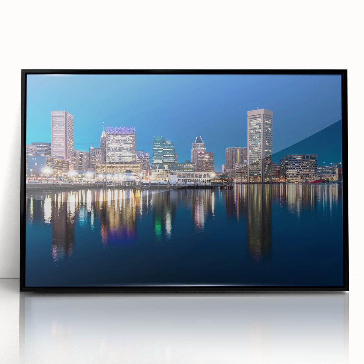 Vibrant Baltimore Skyline Art - Colorful Cityscape Wall Decor