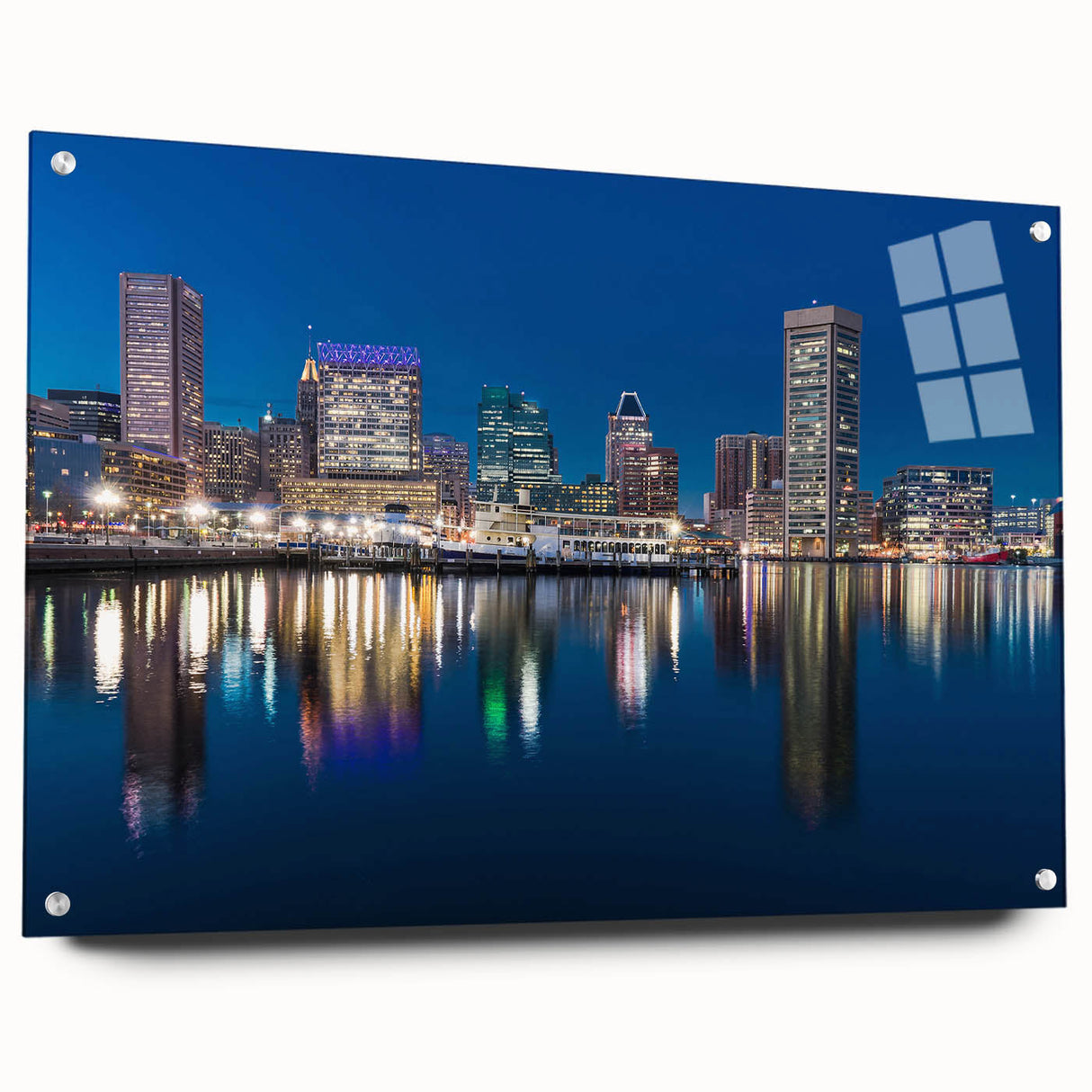 Vibrant Baltimore Skyline Art - Colorful Cityscape Wall Decor