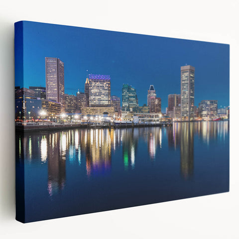 Vibrant Baltimore Skyline Art - Colorful Cityscape Wall Decor
