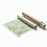 Upscale Abstract Art Collection – Mint Green & Gold Wall Decor