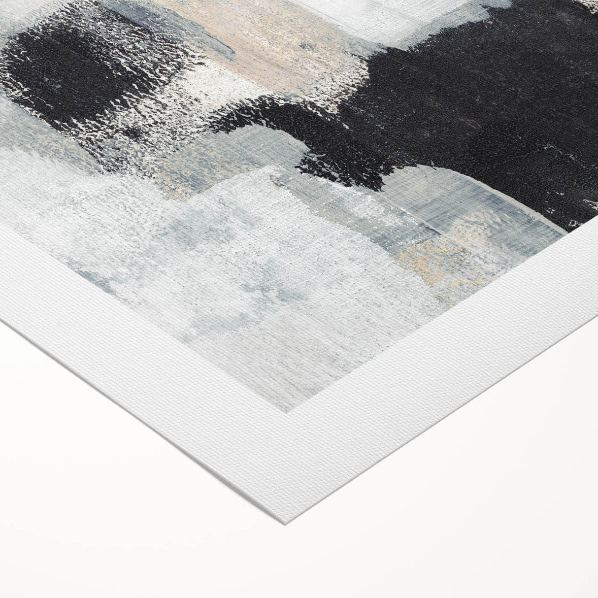 Earthen Harmony Abstracts - Textured Black & Beige Abstract Wall Art