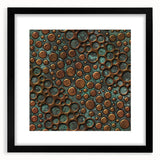 Textured Acrylic Wall Art – Industrial Circles in Bronze and Teal