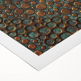 Textured Acrylic Wall Art – Industrial Circles in Bronze and Teal