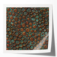 Textured Acrylic Wall Art – Industrial Circles in Bronze and Teal