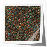 Textured Acrylic Wall Art – Industrial Circles in Bronze and Teal