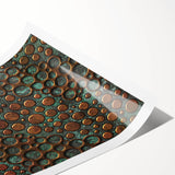 Textured Acrylic Wall Art – Industrial Circles in Bronze and Teal