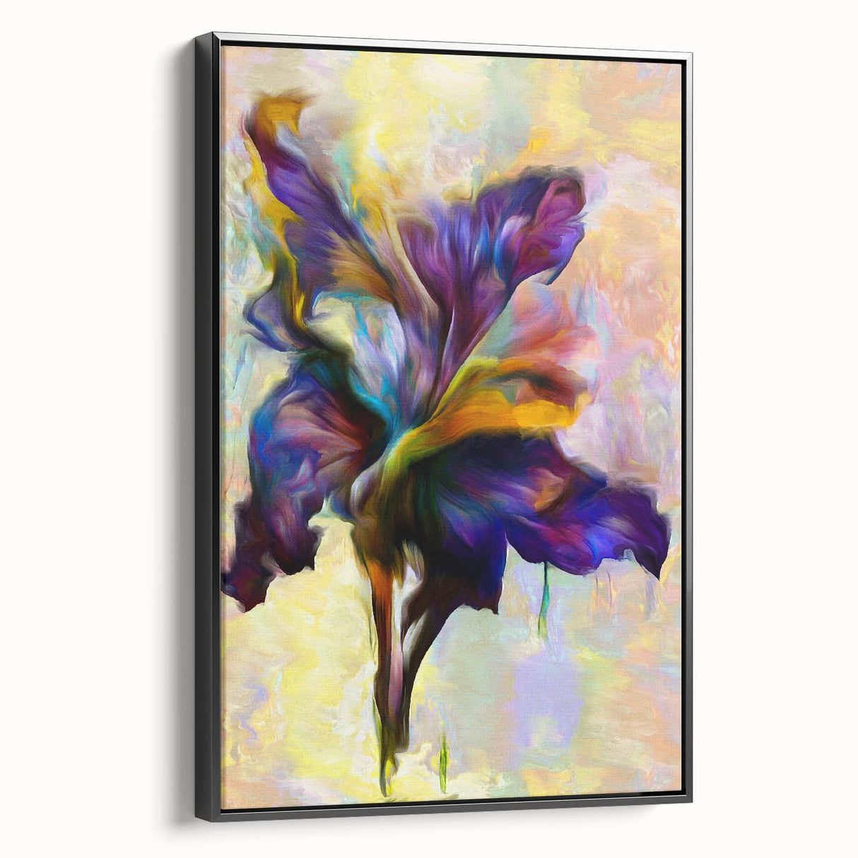 Modern Fluid Art Prints - Fluid Abstract Wall Art in Purple & Gold