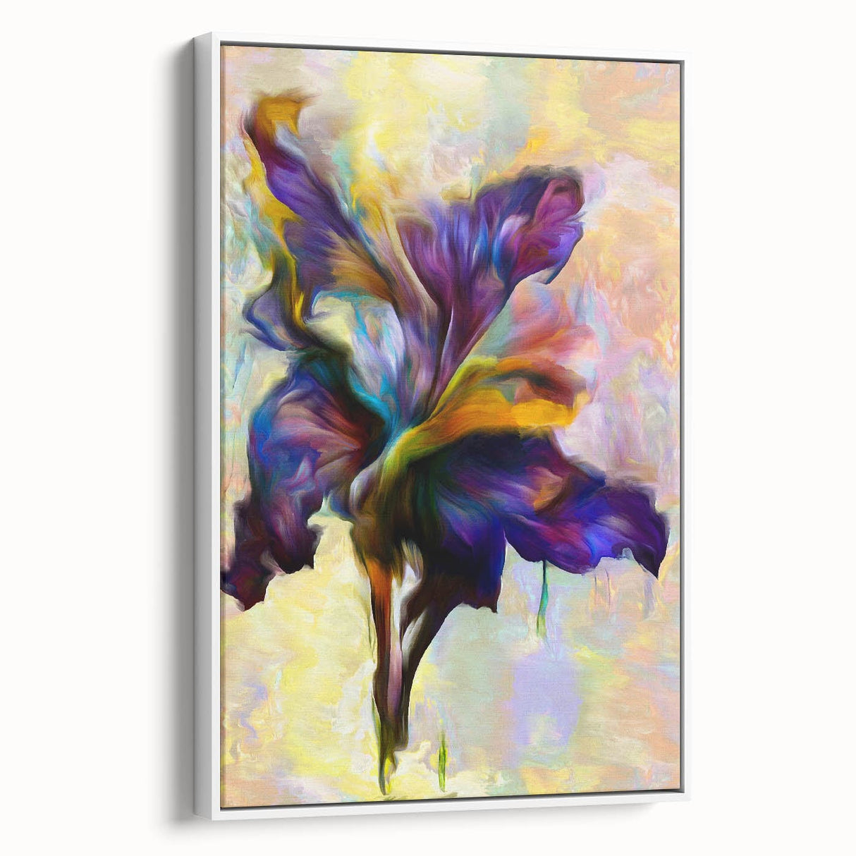 Modern Fluid Art Prints - Fluid Abstract Wall Art in Purple & Gold