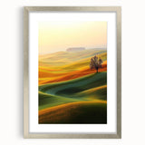 Golden Hills & Solitary Tree – Tranquil Landscape Art Prints