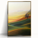 Golden Hills & Solitary Tree – Tranquil Landscape Art Prints