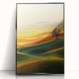 Golden Hills & Solitary Tree – Tranquil Landscape Art Prints