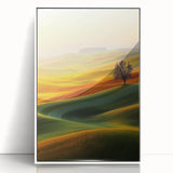 Golden Hills & Solitary Tree – Tranquil Landscape Art Prints