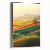 Golden Hills & Solitary Tree – Tranquil Landscape Art Prints
