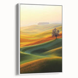 Golden Hills & Solitary Tree – Tranquil Landscape Art Prints