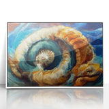 Modern Fluid Art Prints in Blue and Orange - Fluid Abstract Wall Art