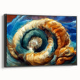 Modern Fluid Art Prints in Blue and Orange - Fluid Abstract Wall Art