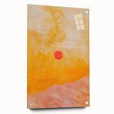 Geometric Minimalist Abstract Wall Art – Sunset Glow Canvas Print