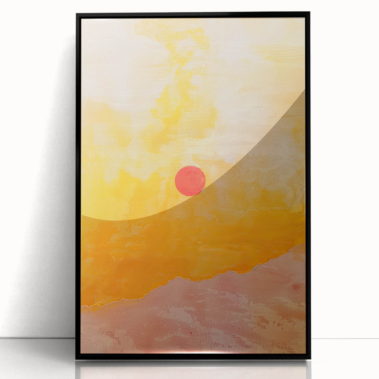 Geometric Minimalist Abstract Wall Art – Sunset Glow Canvas Print