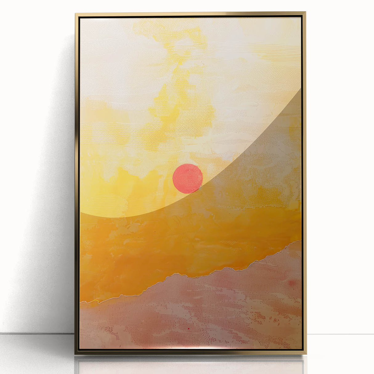 Geometric Minimalist Abstract Wall Art – Sunset Glow Canvas Print
