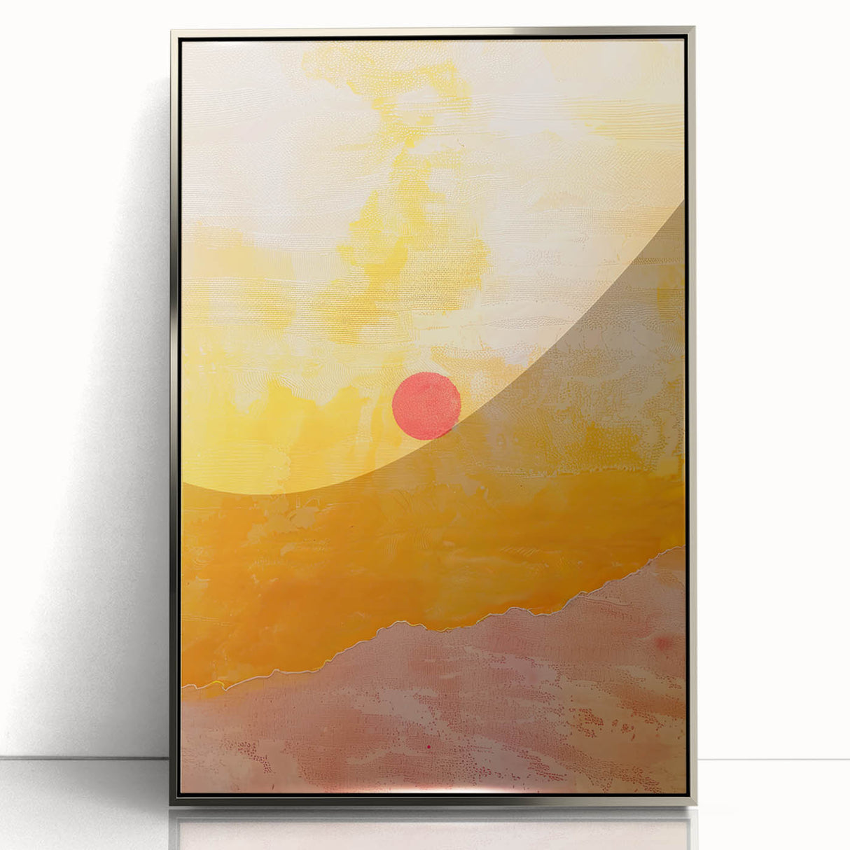 Geometric Minimalist Abstract Wall Art – Sunset Glow Canvas Print