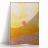 Geometric Minimalist Abstract Wall Art – Sunset Glow Canvas Print