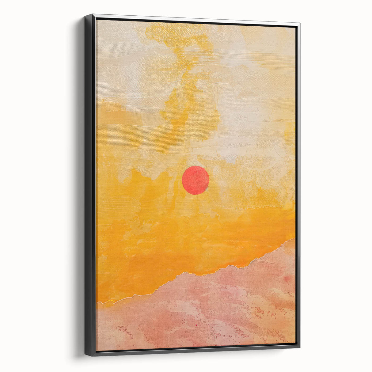 Geometric Minimalist Abstract Wall Art – Sunset Glow Canvas Print