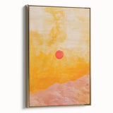 Geometric Minimalist Abstract Wall Art – Sunset Glow Canvas Print