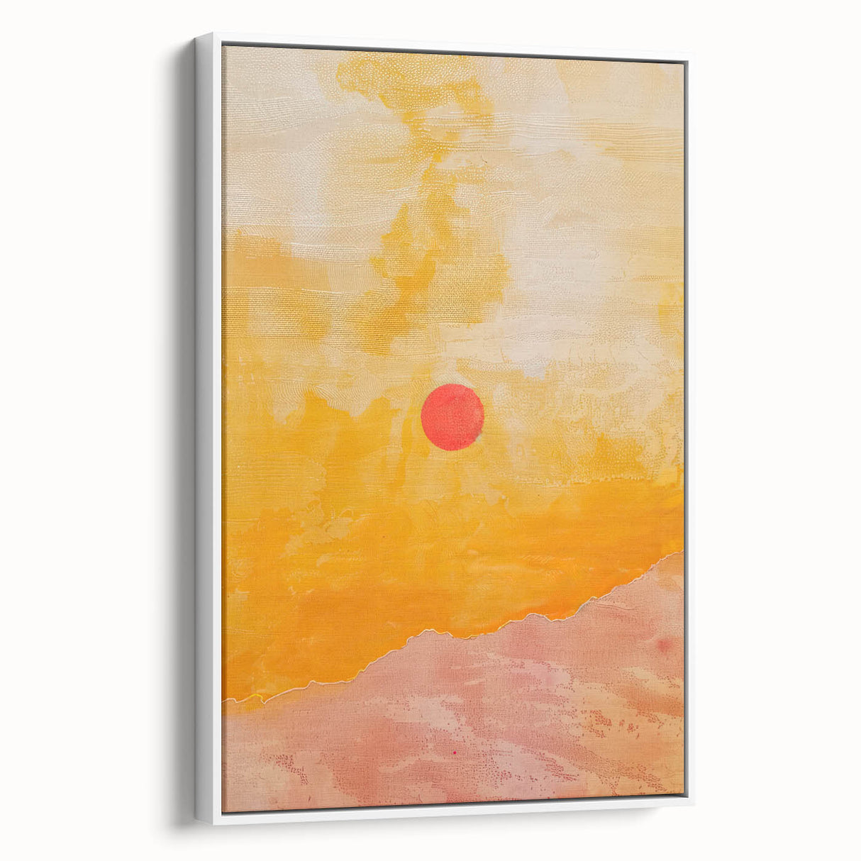 Geometric Minimalist Abstract Wall Art – Sunset Glow Canvas Print
