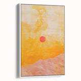 Geometric Minimalist Abstract Wall Art – Sunset Glow Canvas Print