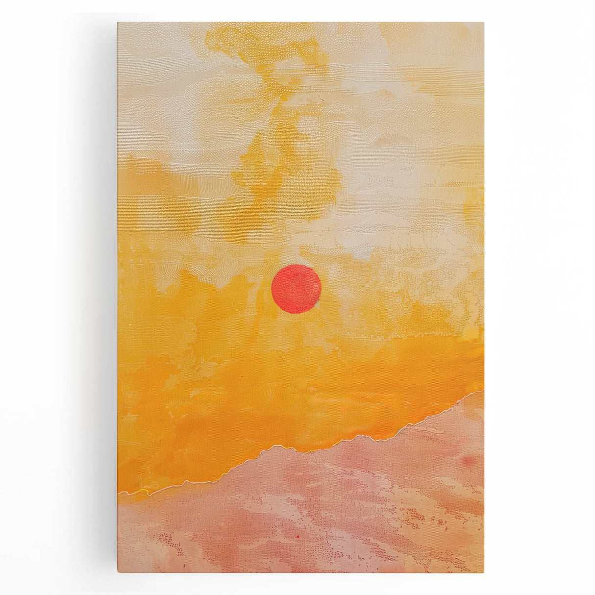 Geometric Minimalist Abstract Wall Art – Sunset Glow Canvas Print