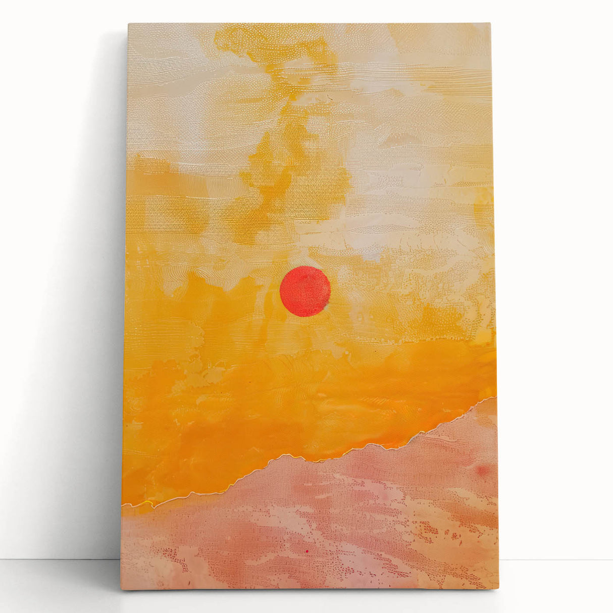 Geometric Minimalist Abstract Wall Art – Sunset Glow Canvas Print
