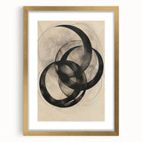 Abstract Geometric Framed Art – Minimalist Wall Art in Black & Gray