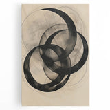 Abstract Geometric Framed Art – Minimalist Wall Art in Black & Gray