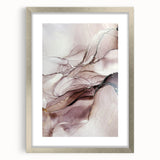 Fluid Acrylic Wall Decor in Beige and Plum - Abstract Fluid Canvas Art