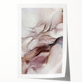 Fluid Acrylic Wall Decor in Beige and Plum - Abstract Fluid Canvas Art