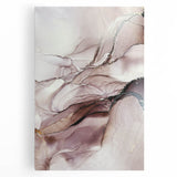 Fluid Acrylic Wall Decor in Beige and Plum - Abstract Fluid Canvas Art