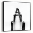 Minimalist Pier in Mist - Black and White Fine Art Photography