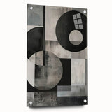 Contemporary Minimalist Wall Art – Geometric Black & Gray Print