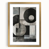Contemporary Minimalist Wall Art – Geometric Black & Gray Print