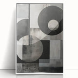 Contemporary Minimalist Wall Art – Geometric Black & Gray Print