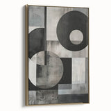 Contemporary Minimalist Wall Art – Geometric Black & Gray Print
